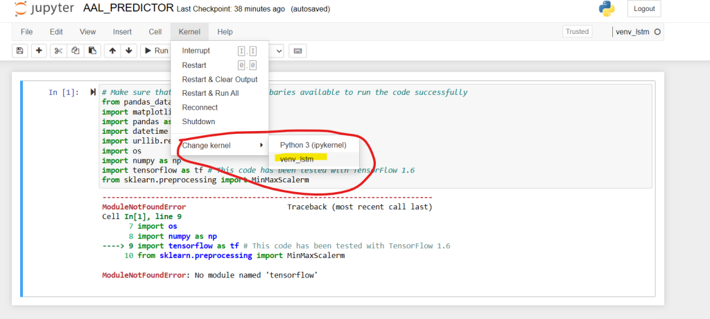 Change Kernal to Different VirtualEnv in Jupyter Notebook (2023)