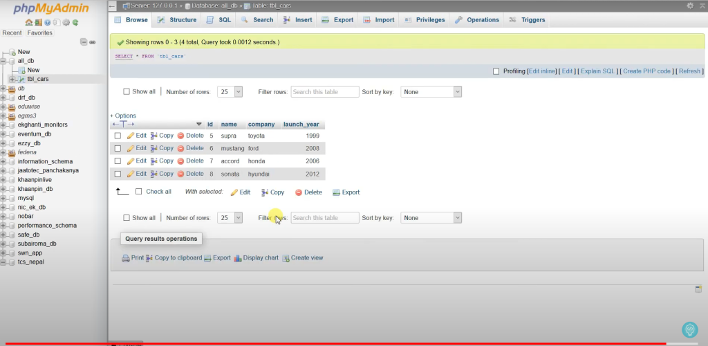 Data Stored In Database